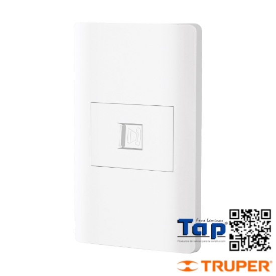 Imagen de PLACA ARMADA 1 TOMA P TELEFONO 1.5 MOD LISBOA BLANCA