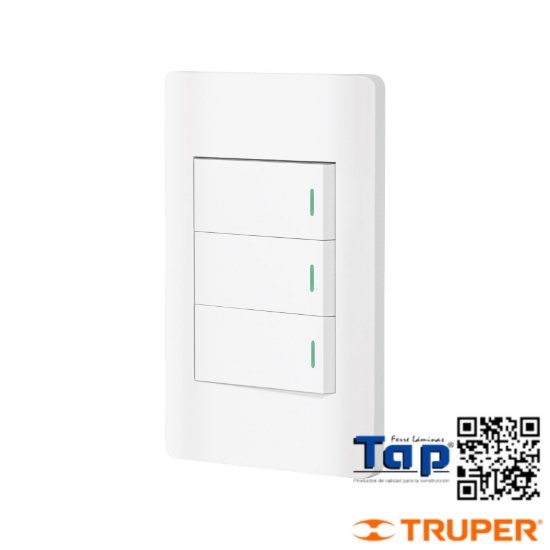Imagen de PLACA ARMADA 2 INTERRUPTOR 1 3 VIAS 1 MOD LISBOA BLANCA