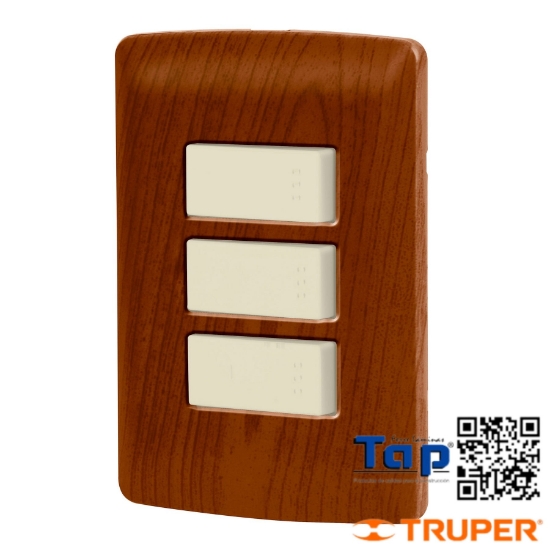 Imagen de PLACA ARMADA 2 INTERRUPTOR 1 ESCALERA MAD LINEA ITALIANA