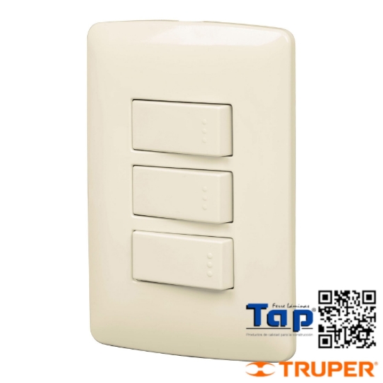 Imagen de PLACA ARMADA 2 INTERRUPTOR 1 ESCALERA MARFIL LINEA ITALIANA