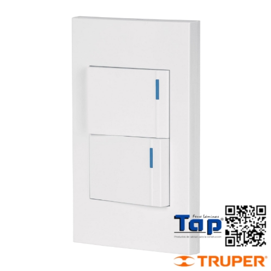 Imagen de PLACA ARMADA 2 INTERRUPTOR 1.5 MOD ESPAÑOLA BLANCO