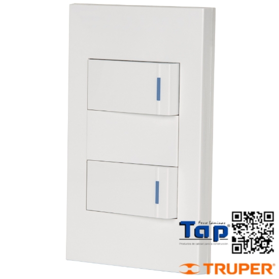 Imagen de PLACA ARMADA 2 INTERRUPTOR 13 VIAS 1 MOD ESPAÑOLA BLANCO