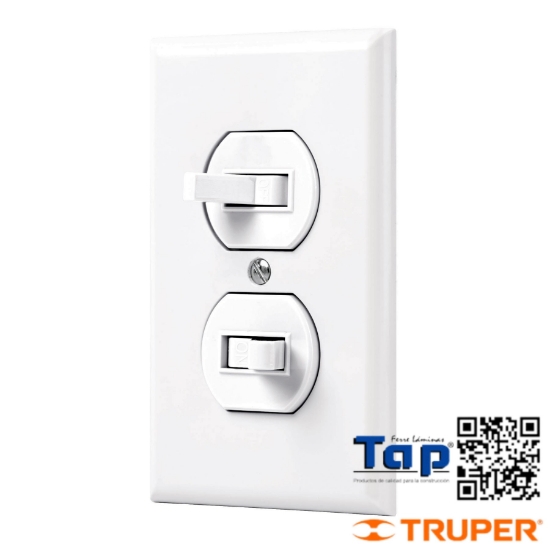 Imagen de PLACA ARMADA 2 INTERRUPTOR SENCILLO LINEA STD BLANC