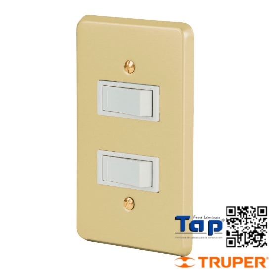 Imagen de PLACA ARMADA 2 INTERRUPTOR SENCILLOS LINEA ECONOMICA