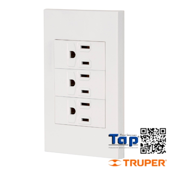 Imagen de PLACA ARMADA 3 CONTACTOS 1 MOD ESPAÑOLA BLANCO