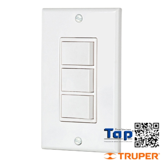Imagen de PLACA ARMADA C 3 INTERRUPTOR SENCILLOS LINEA CLASSIC