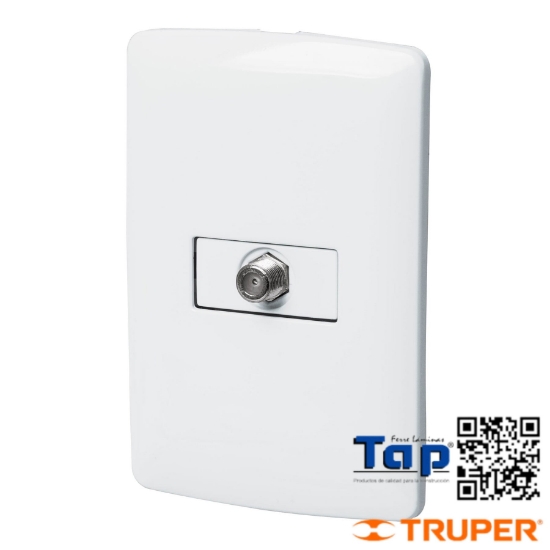 Imagen de PLACA ARMADA C CONEXION P TV BLANCO LINEA ITALIANA