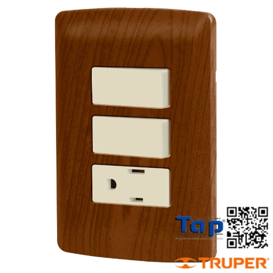 Imagen de PLACA ARMADA CONTACTO 2 INTERRUPTOR MAD LINEA ITALIANA