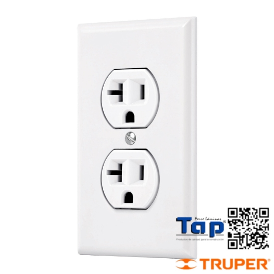 Imagen de PLACA ARMADA CONTACTO DUPLEX 2 POLOS LINEA STD BLANCO
