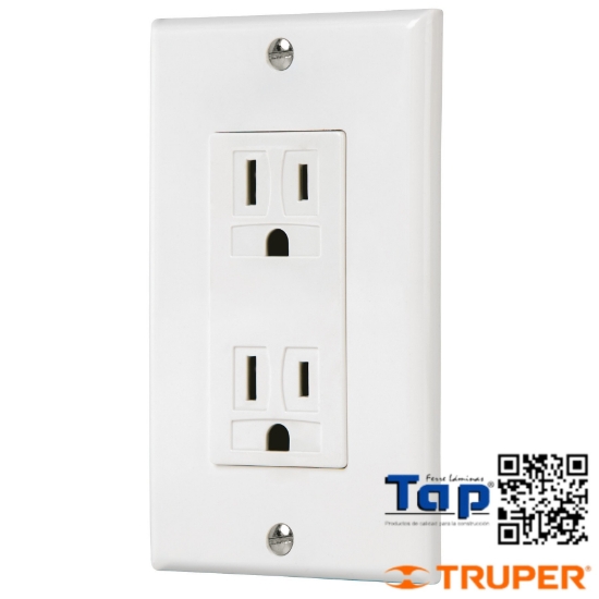 Imagen de PLACA ARMADA CONTACTO DUPLEX 2 POLOS MAS TIERRA CLASSIC