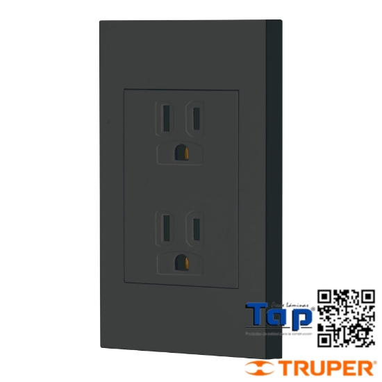 Imagen de PLACA ARMADA CONTACTO DUPLEX 3 MOD ESPAÑOLA NEGRO