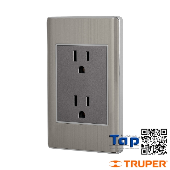Imagen de PLACA ARMADA CONTACTO DUPLEX 3 MOD LISBOA ACERO INOX
