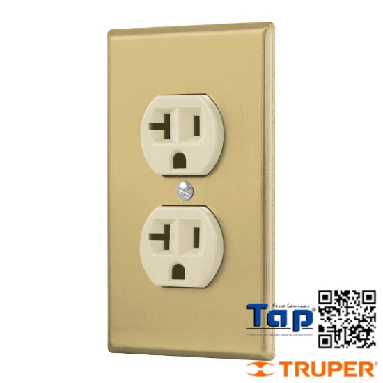 Imagen de PLACA ARMADA CONTACTO DUPLEX,2 POLOS LINEA STD ALUMINI
