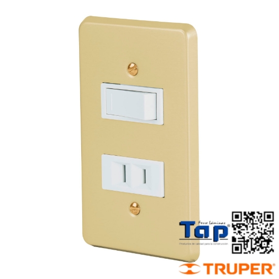 Imagen de PLACA ARMADA CONTACTO E INTERRUPTOR LINEA ECONOMICA