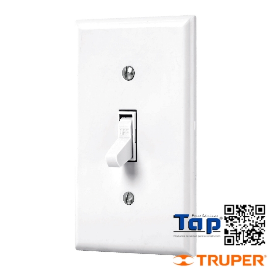 Imagen de PLACA ARMADA INTERRUPTOR SENCILLO LINEA STD BLANCO