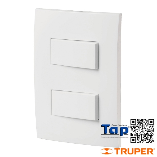 Imagen de PLACA ARMADA INTERRUPTOR SENCILLO Y ESCALERA OSLO BLANCO