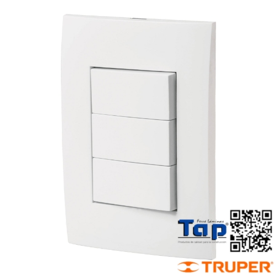 Imagen de PLACA ARMADA INTERRUPTOR SENCILLOS Y ESCALERA OSLO BLANCO