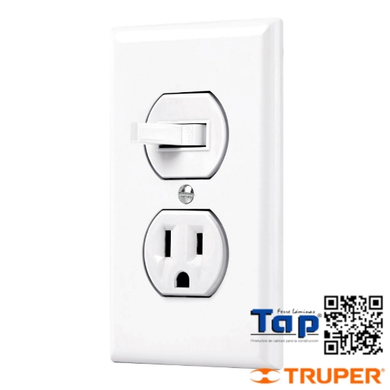 Imagen de PLACA ARMADA INTERRUPTOR Y  CONTACTO LINEA STD BLANCO