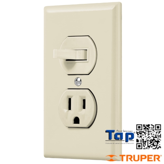 Imagen de PLACA ARMADA INTERRUPTOR Y CONTACTO LINEA STD MARFIL