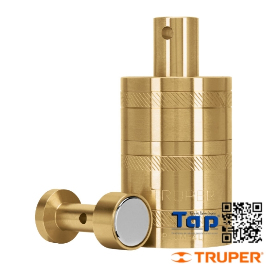 Imagen de PLOMADA LATON 24 OZ C CENTRO Y GUIA MAGNETICA TRUPER