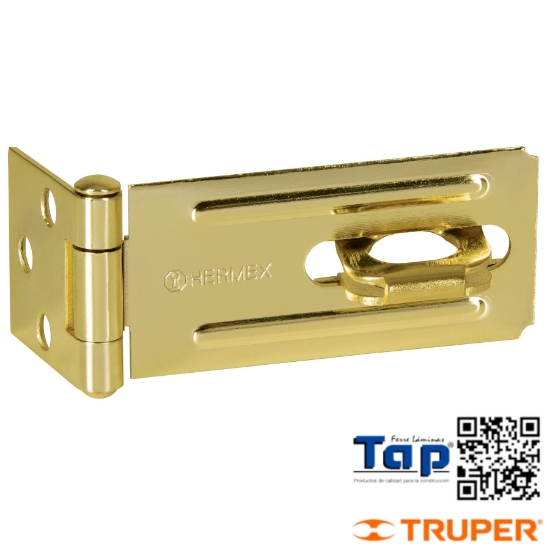 Imagen de PORTACANDADO ACERO LATONADO 081 3-1/4" HERMEX