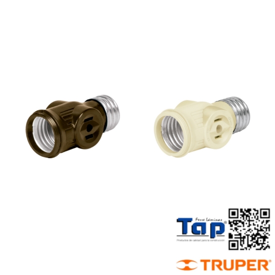Imagen de PORTALAMP BAQUELITA C DOBLE CONTACTO VOLTECK