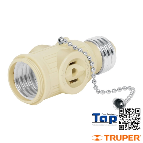 Imagen de PORTALAMP BAQUELITA C INTERRUPTOR CADENA,VOLTECK A