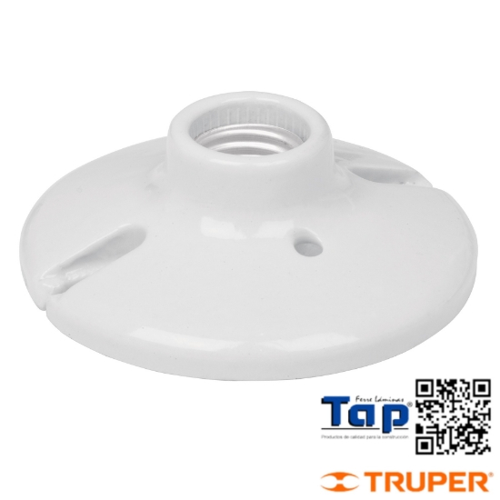 Imagen de PORTALAMP PORCELANA 113 4-1/2" REDONDA VOLTECK