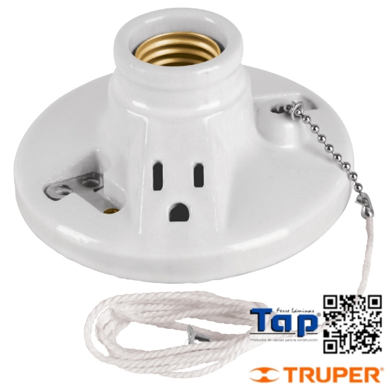 Imagen de PORTALAMP PORCELANA C LADRON Y CADENA VOLTECK