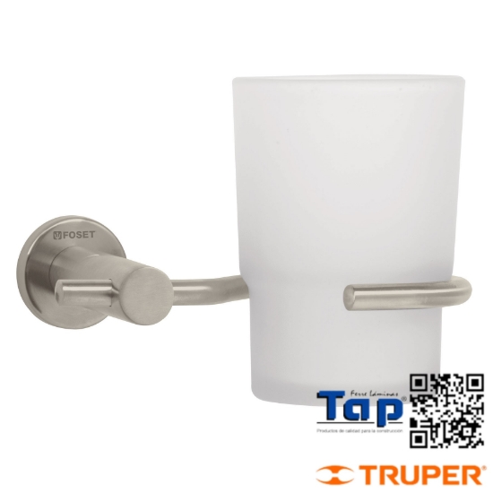 Imagen de PORTAVASO CEPILLERO SATIN C VASO VIDRIO FOSET B