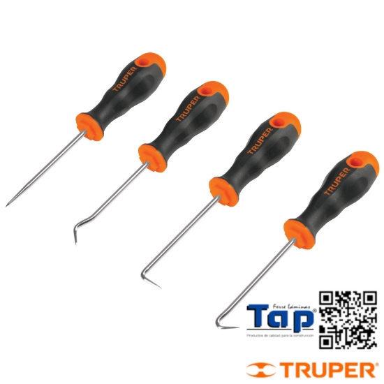 Imagen de PTA Y GANCHOS MULTIUSOS TRUPER JGO 4