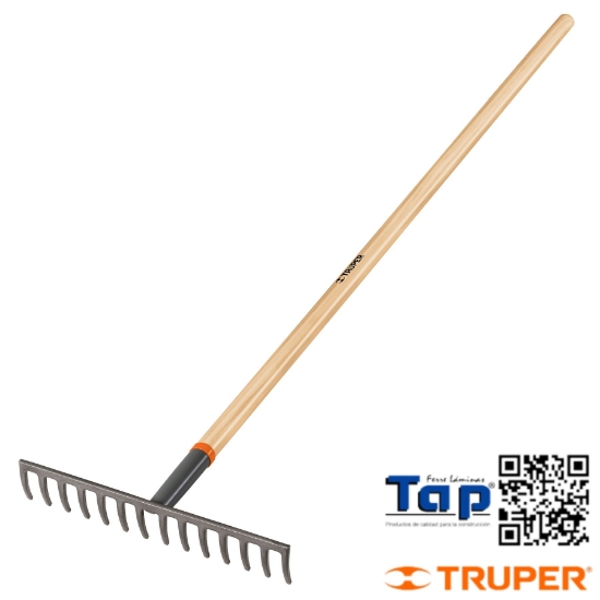 Imagen de RASTRILLO RECTO 14 DIENTES MANGO 1350 54" TRUPER