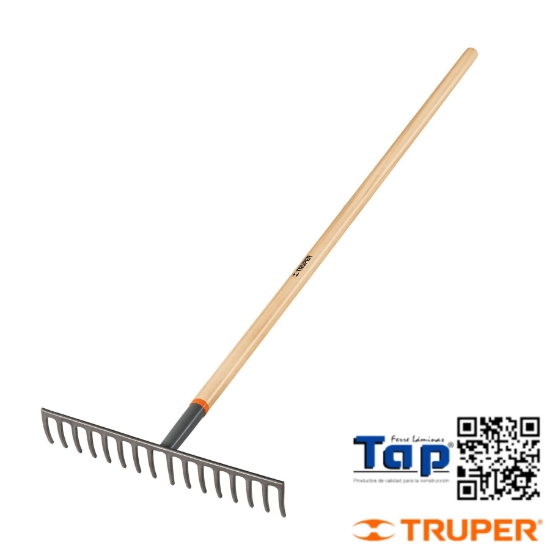 Imagen de RASTRILLO RECTO 16 DIENTES MANGO 1500 60" TRUPER