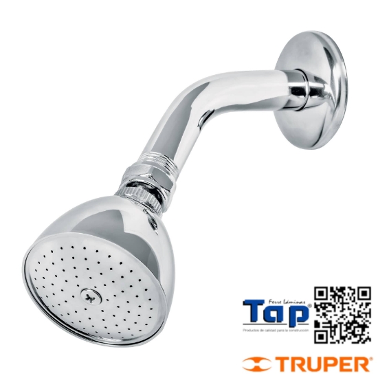 Imagen de REGADERA CONICA 062 2-1/2" BRAZO Y CHAPETON ACERO FOSET