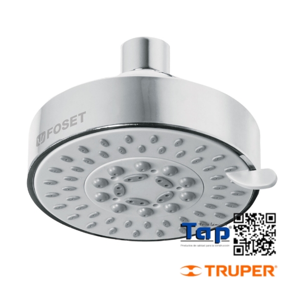 Imagen de REGADERA CROMO 100 4" C 5 FUNCIONES SIN BRAZO FOSET