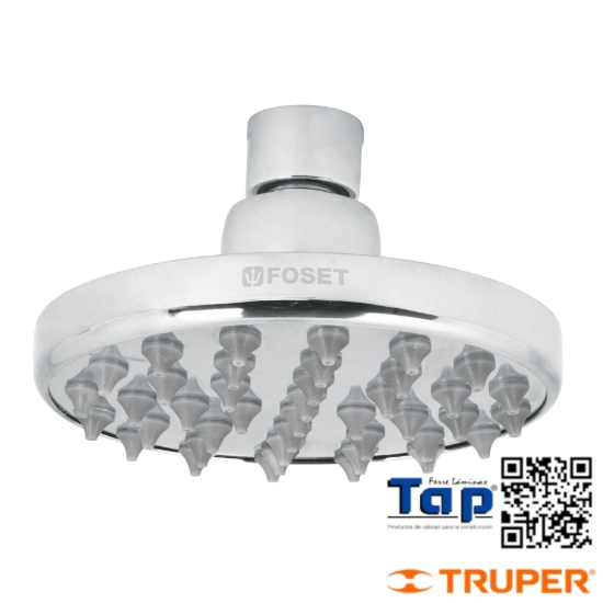 Imagen de REGADERA CROMO 100 4" PLATO REDONDO SIN BRAZO FOSET