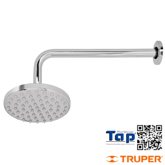 Imagen de REGADERA CROMO 150 6" PLATO REDONDO C BRAZO FOSET