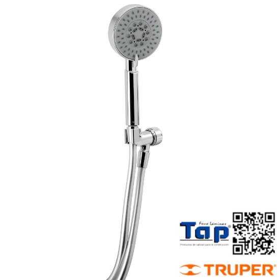 Imagen de REGADERA CROMO TELEFONO 100 4" C SOPORTE FOSET
