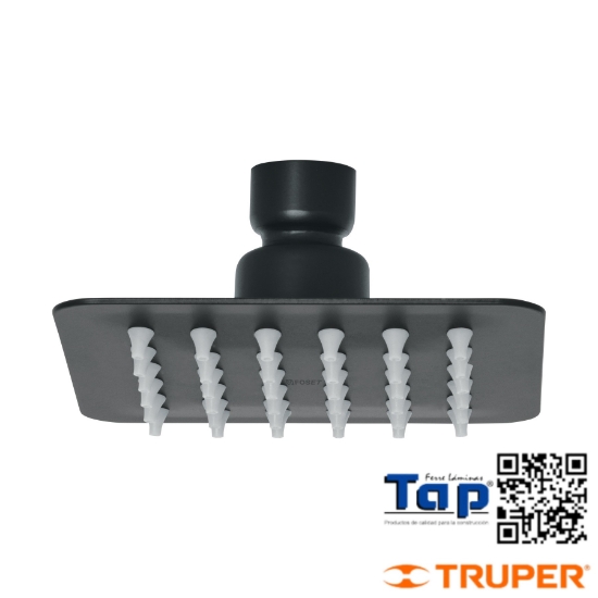 Imagen de REGADERA CUA 100 4" ACERO INOX SIN BRAZO NEGRO TUBIG