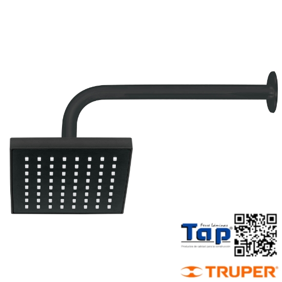 Imagen de REGADERA CUA 150 6" ACA NEGRO MATE C BRAZO FOSET