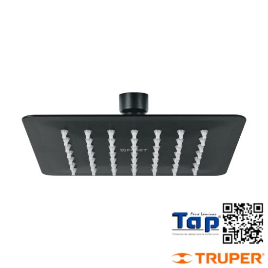 Imagen de REGADERA CUA 150 6" ACERO INOX SIN BRAZO NEGRO TUBIG