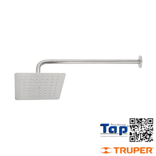Imagen de REGADERA CUA 200 8" ACERO INOX C BRAZO SATIN TUBIG