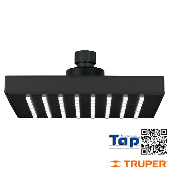 Imagen de REGADERA CUA ABS 150 6" ACA NEGRO MATE SIN BRAZO FOSET