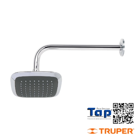 Imagen de REGADERA CUA PLATO ANCHO 150 6" BRAZO INOX A MURO FOSET