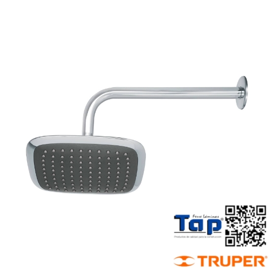 Imagen de REGADERA CUA PLATO ANCHO 200 8" BRAZO INOX A MURO FOSET