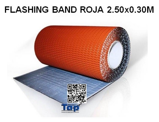 Imagen de FLASHING BAND ROJA 2.50x0.30M