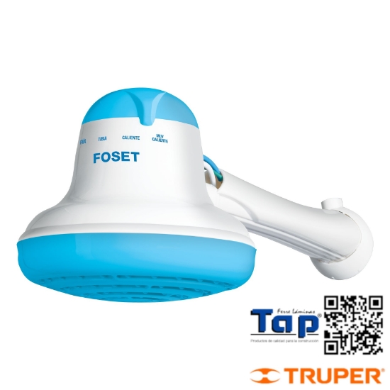 Imagen de REGADERA ELECTRICA 4 TEMPERATURAS 6-1/2" AZUL FOSET