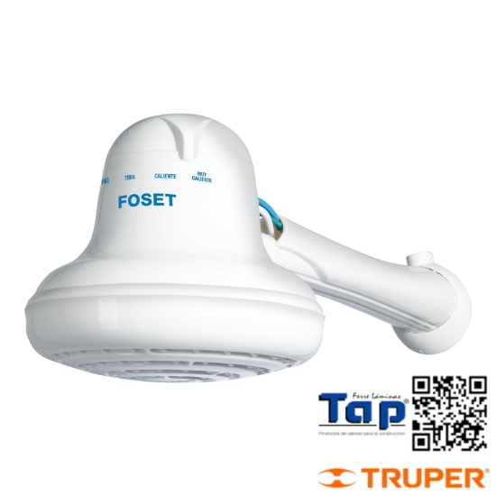 Imagen de REGADERA ELECTRICA 4 TEMPERATURAS 6-1/2" BLANCA FOSET
