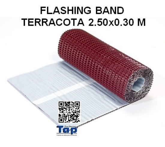 Imagen de FLASHING BAND TERRACOTA 2.50x0.30 M