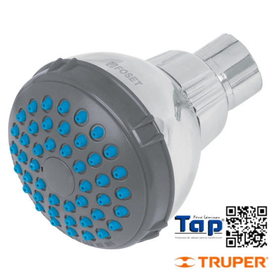 Imagen de REGADERA REDONDA ABS 062 2-1/2" GRIS-CROMO SIN BRAZO FOSET